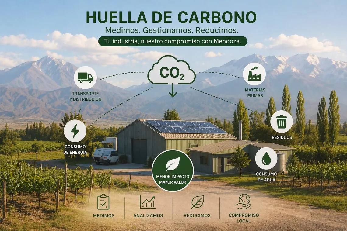 Bodega vitivin&iacute;cola en Mendoza — huella de carbono